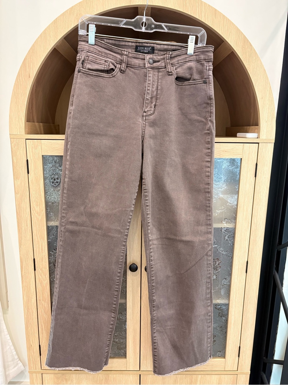 Judy Blue Taupe/Brown High-Rise Straight Jeans